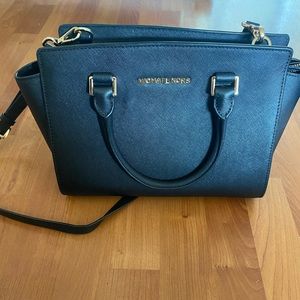 Michael Kors Black Selma Saffiano Leather Purse